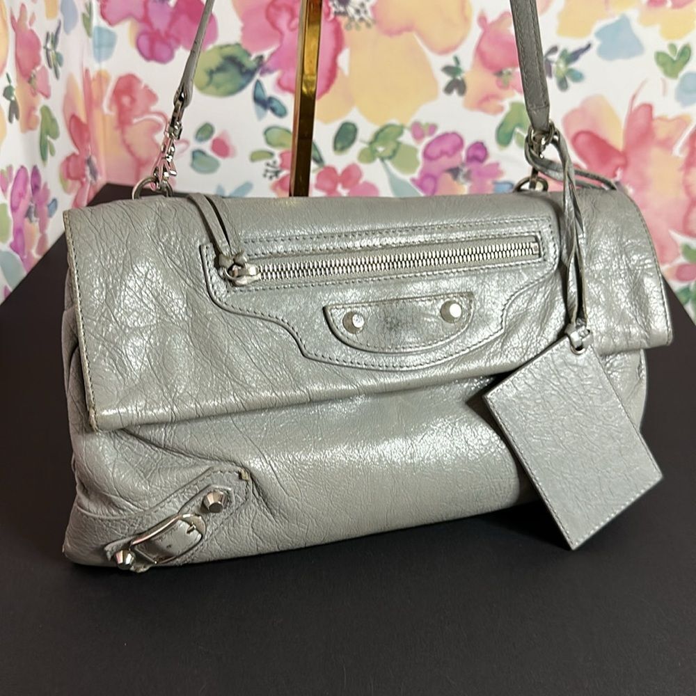 💯Authentic Balenciaga Silver Metalic Crossbody🍀